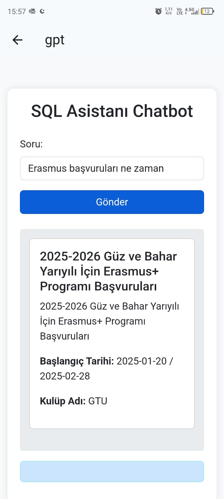 GTU Mobil Not Görüntüleme