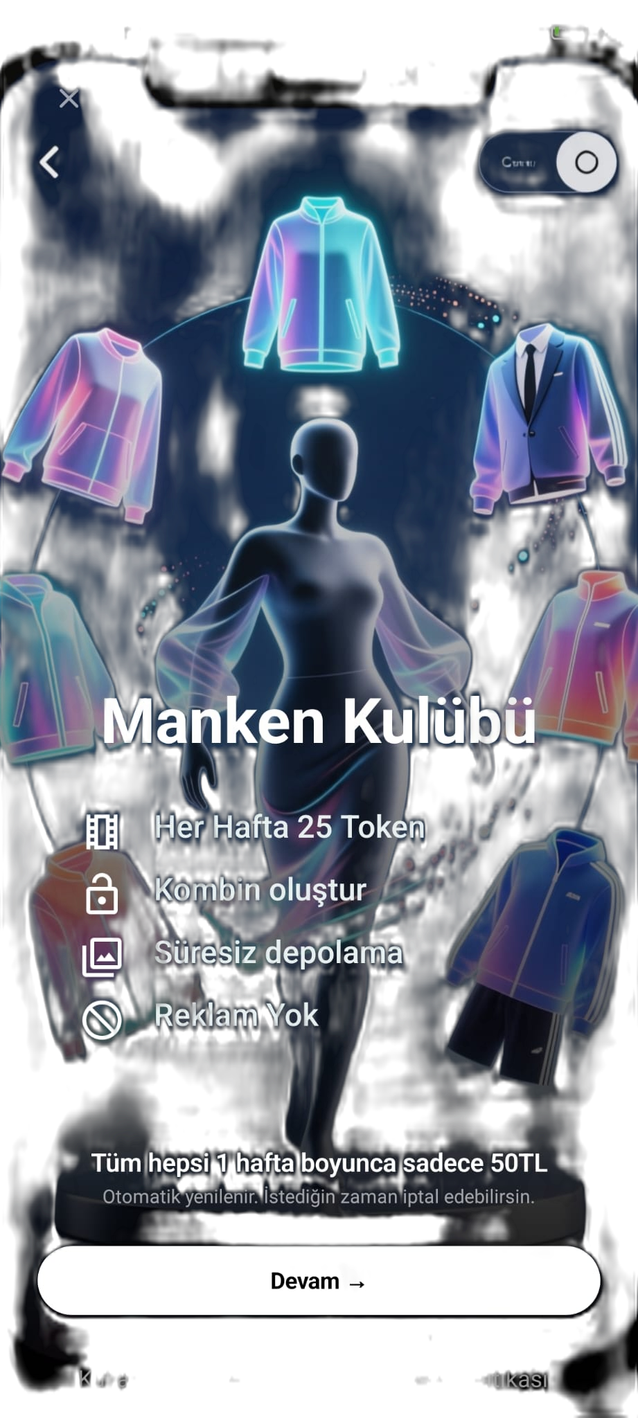 STYLE AI satın alım ekranı